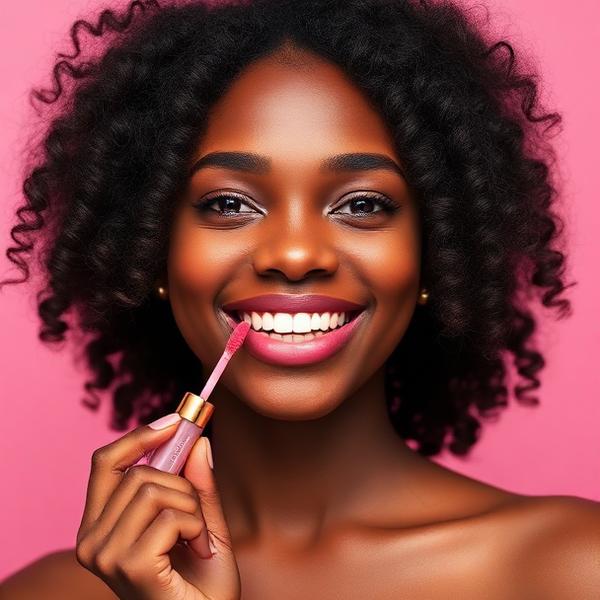Cliente usando gloss labial